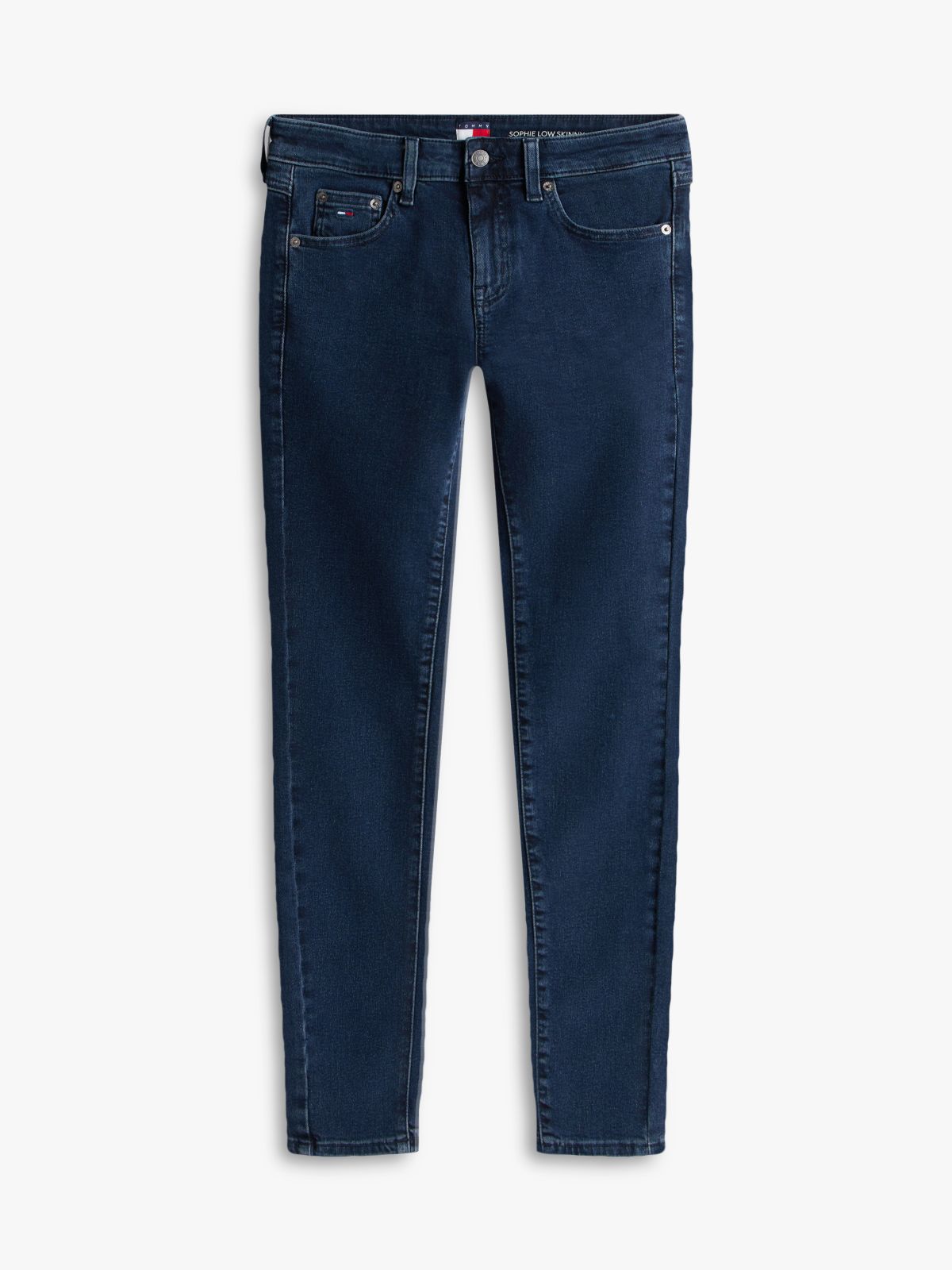 Sophie Low Rise Skinny Faded Jeans — Blue