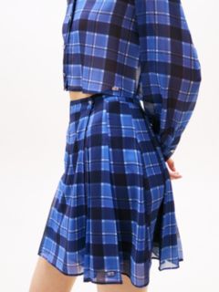 Regular Fit Cropped Chiffon Shirt — Blue 2