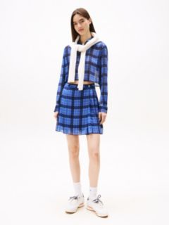 Regular Fit Cropped Chiffon Shirt — Blue 3