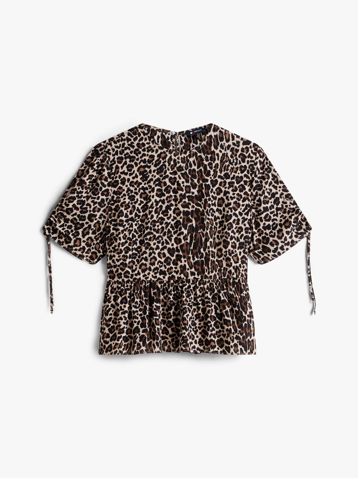 Leopard Print Short Sleeve Blouse — Multi
