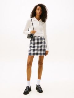 High Rise A-Line Flannel Mini Skirt — Multi 1