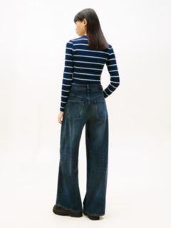 Mid Rise Loose Wide Leg Jeans — Blue 4
