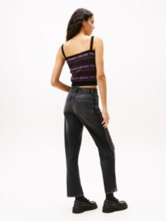 High Rise Black Studded Jeans — Grey 5