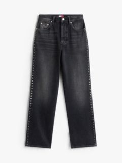 High Rise Black Studded Jeans — Grey 6