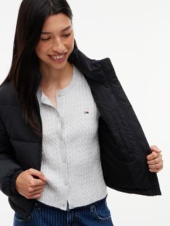 Back Logo Cropped Puffer Jacket — Black 4