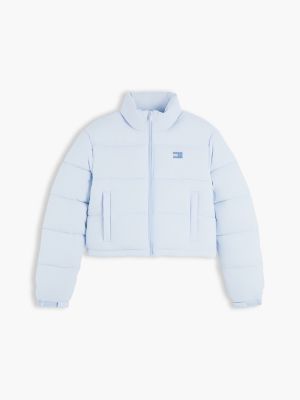 doudoune courte à logo au dos bleu pour femmes tommy jeans