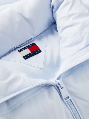 doudoune courte à logo au dos bleu pour femmes tommy jeans