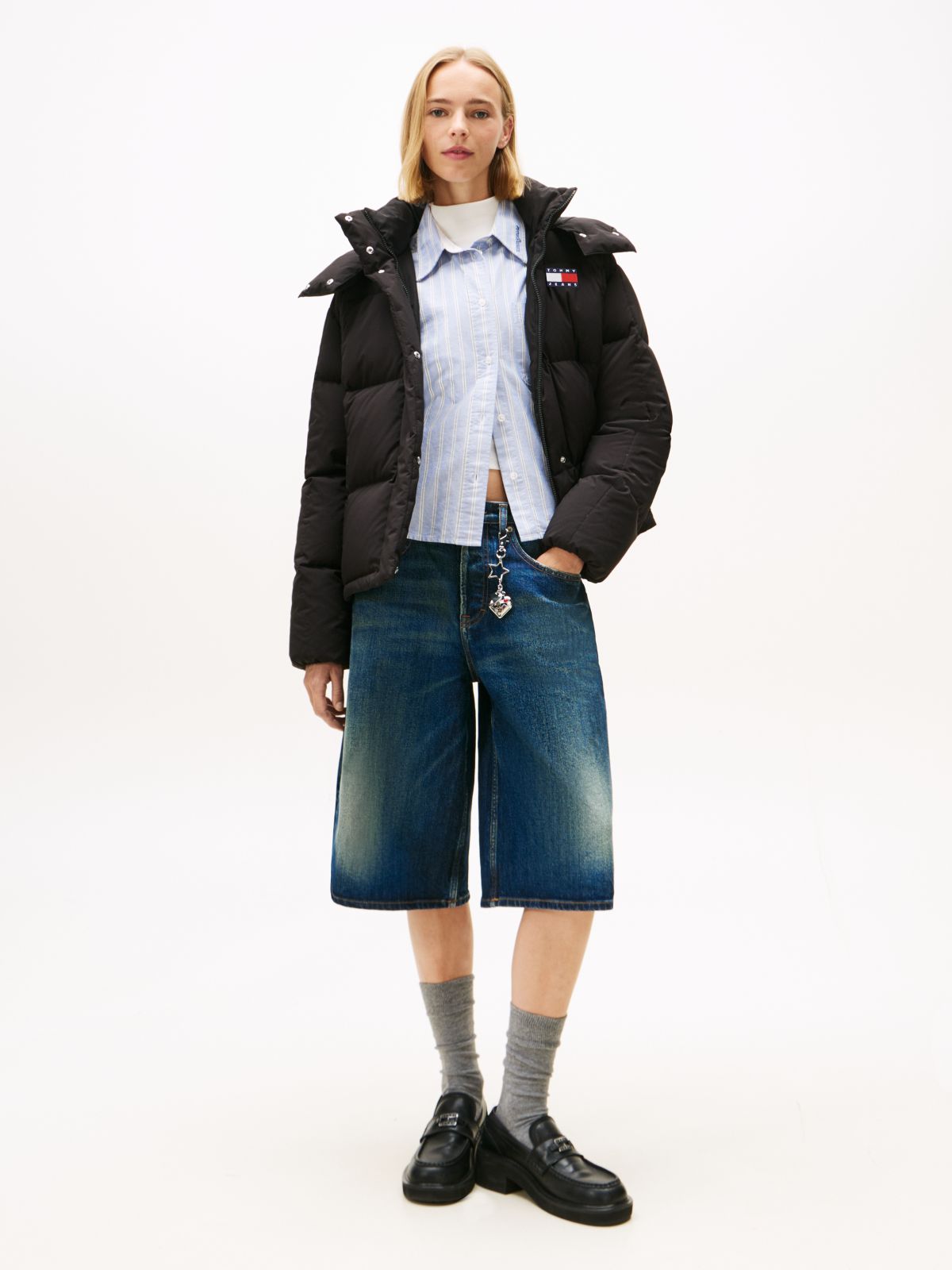 Down Hooded Alaska Puffer Jacket — Black