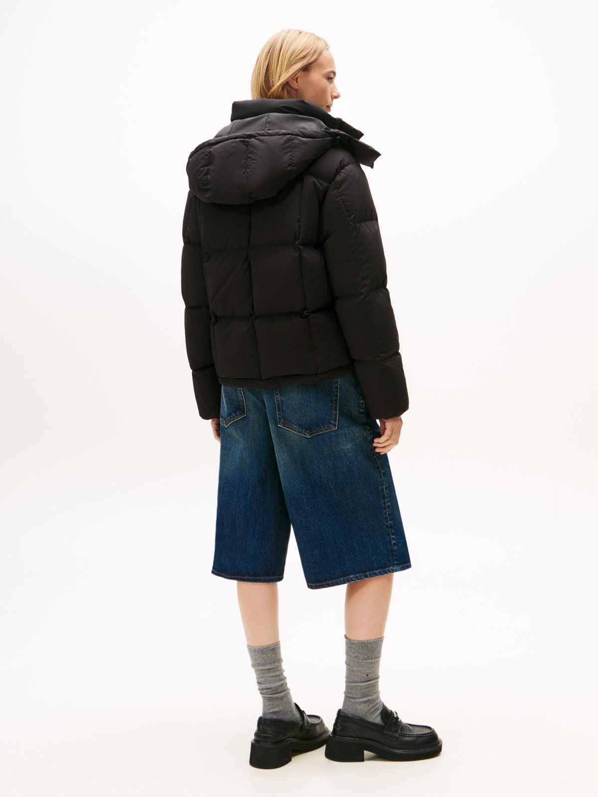 Down Hooded Alaska Puffer Jacket — Black