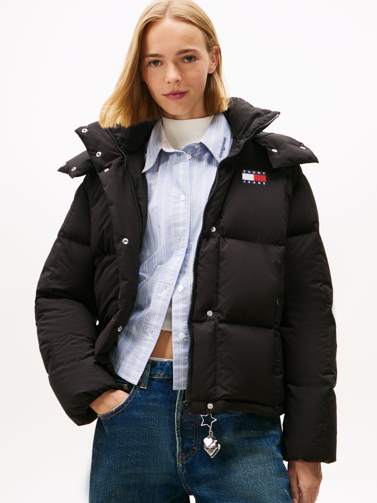 Down Hooded Alaska Puffer Jacket — Black