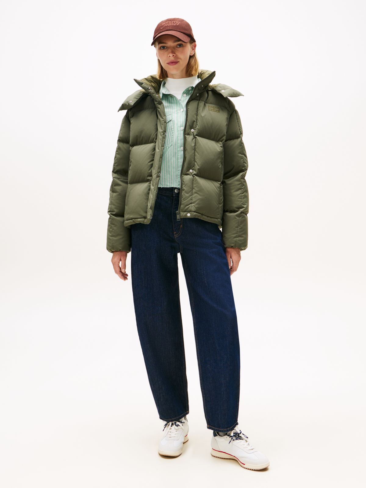 Down Hooded Alaska Puffer Jacket — Green