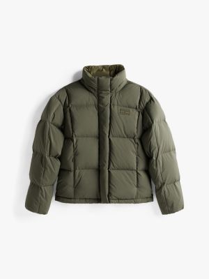 grün alaska puffer-daunenjacke mit kapuze für damen - tommy jeans