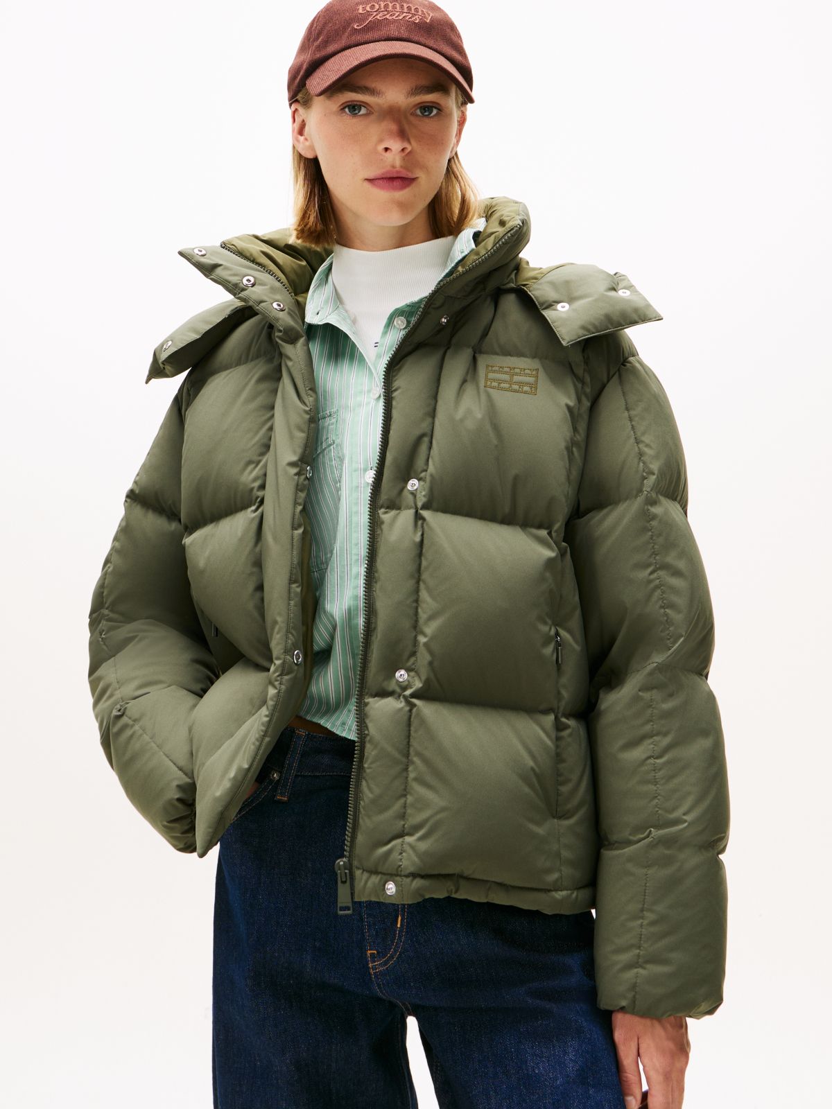Down Hooded Alaska Puffer Jacket — Green
