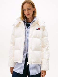 Down Hooded Alaska Puffer Jacket — White 1