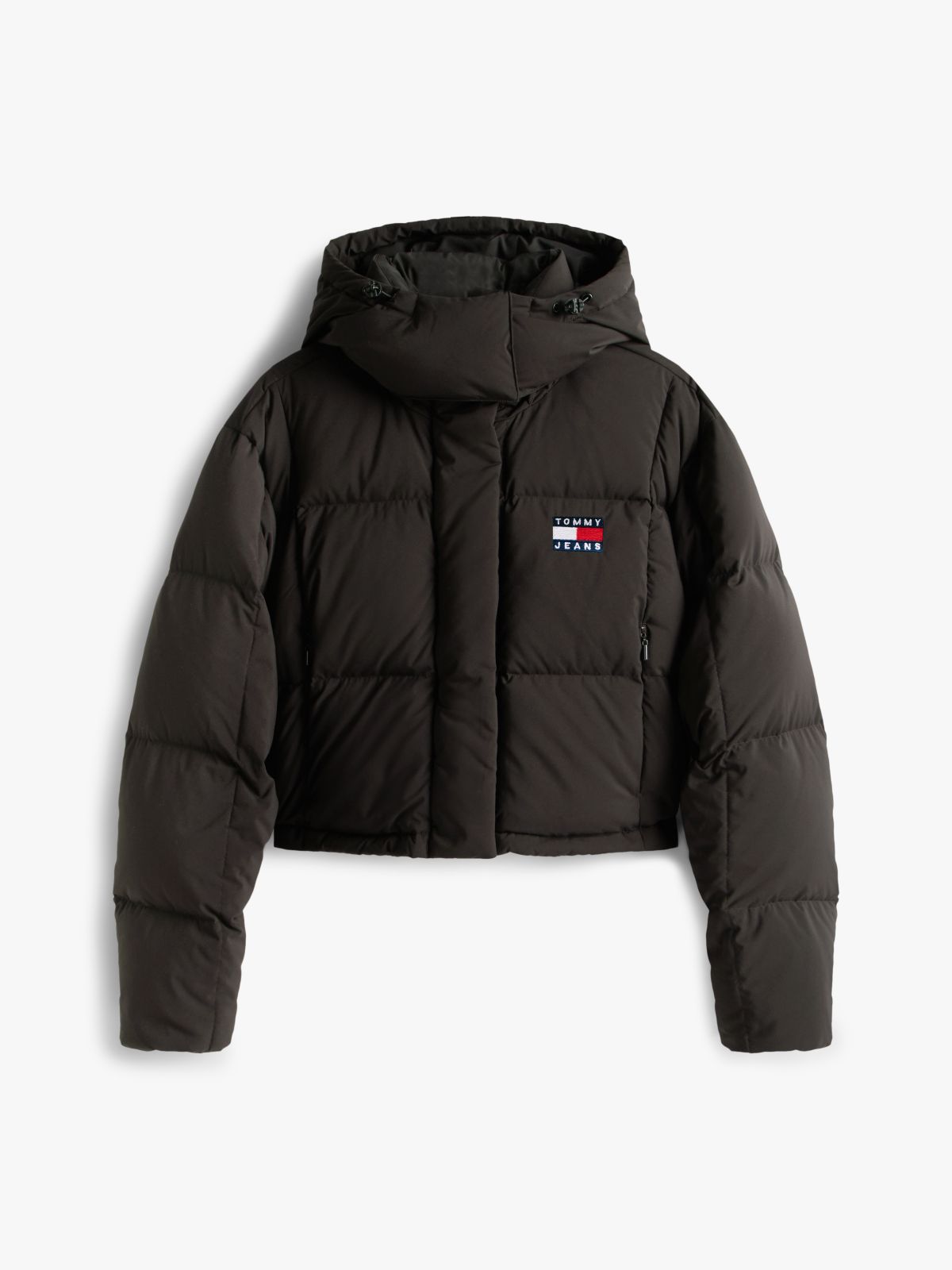 Down Cropped Alaska Puffer Jacket — Black
