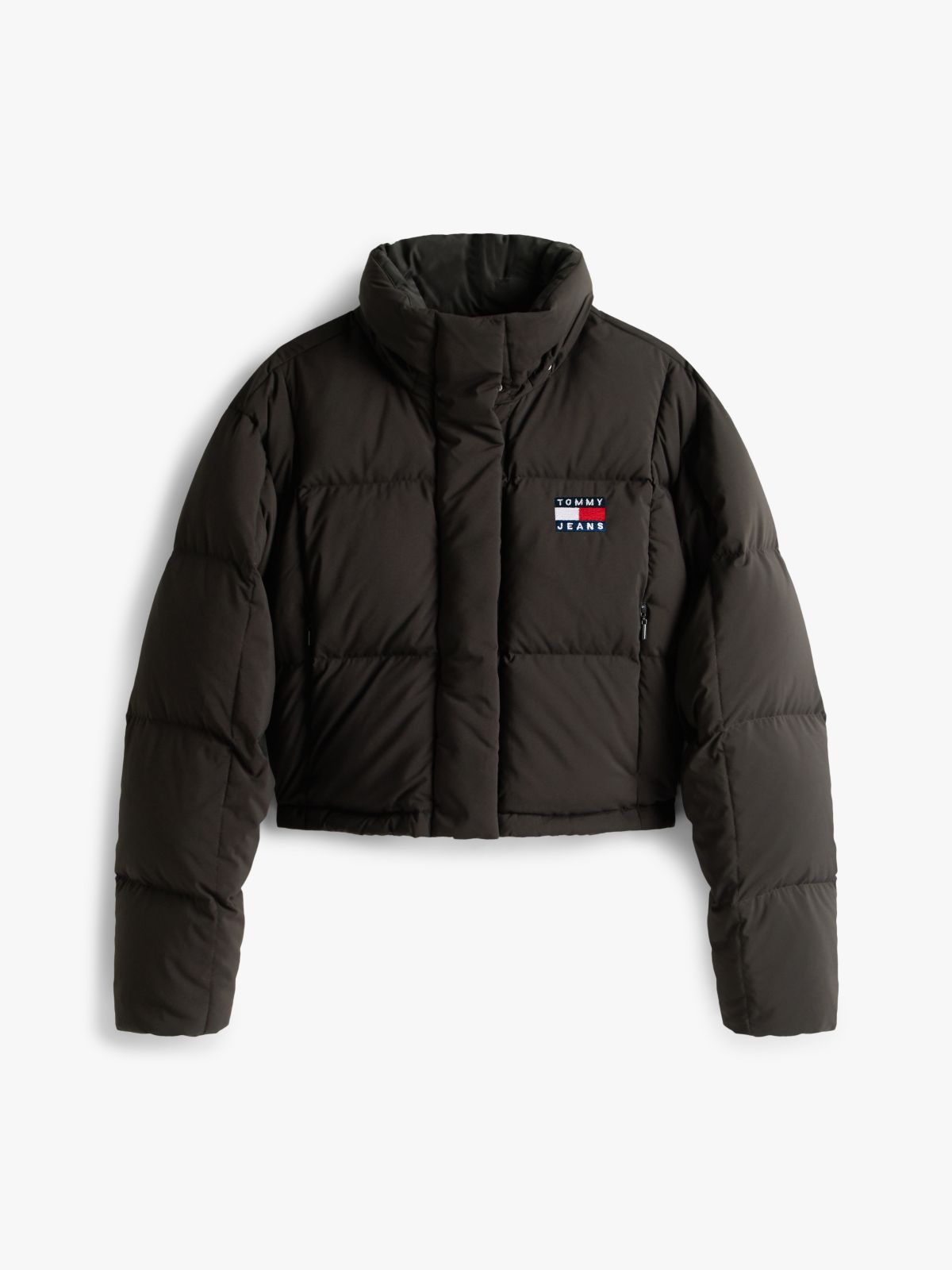 Down Cropped Alaska Puffer Jacket — Black
