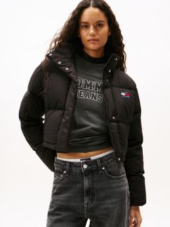 Down Cropped Alaska Puffer Jacket — Black 1
