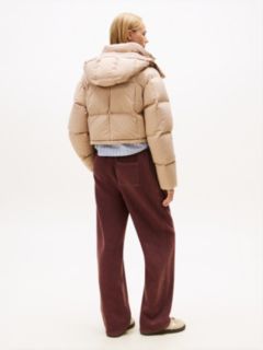 Down Cropped Alaska Puffer Jacket — Beige 4