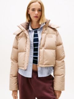 Down Cropped Alaska Puffer Jacket — Beige 1