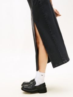 Studded Maxi Denim Slip Dress — Grey 2