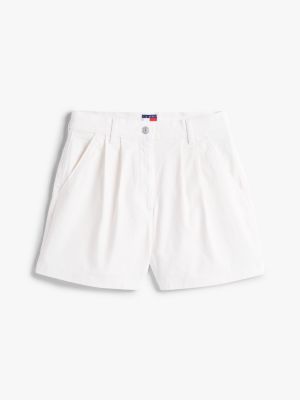 white claire regular high rise denim shorts for women tommy jeans