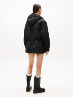 Tommy Badge Relaxed Hooded Parka — Black 4