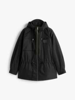 Tommy Badge Relaxed Hooded Parka — Black 5