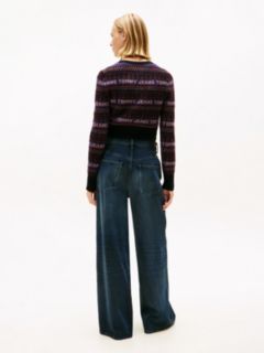 Fair Isle Logo Slim Cardigan — Black 4