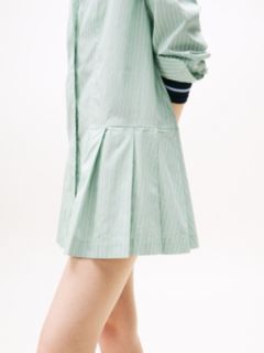 Logo Embroidery Relaxed Mini Shirt Dress — Green 3