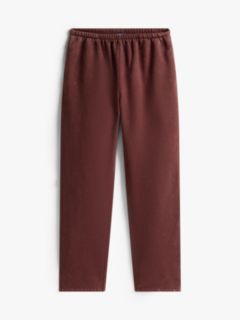 Logo Embroidery Wide Leg Washed Joggers — Brown 5