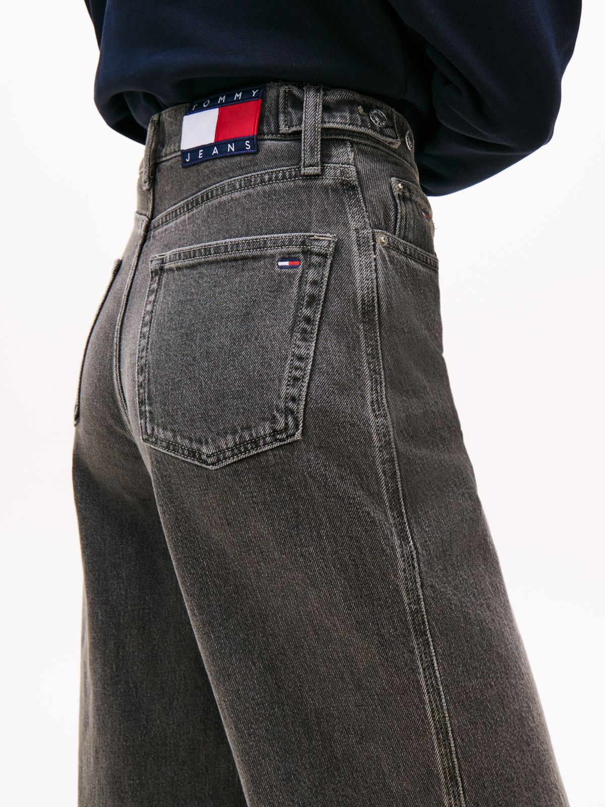 Claire High Rise Wide Leg Jeans — Grey