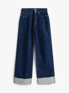 Claire High Rise Wide Leg Turn-Up Jeans — Blue 5