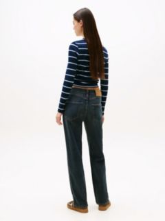 High Rise Slim Straight Jeans — Blue 4