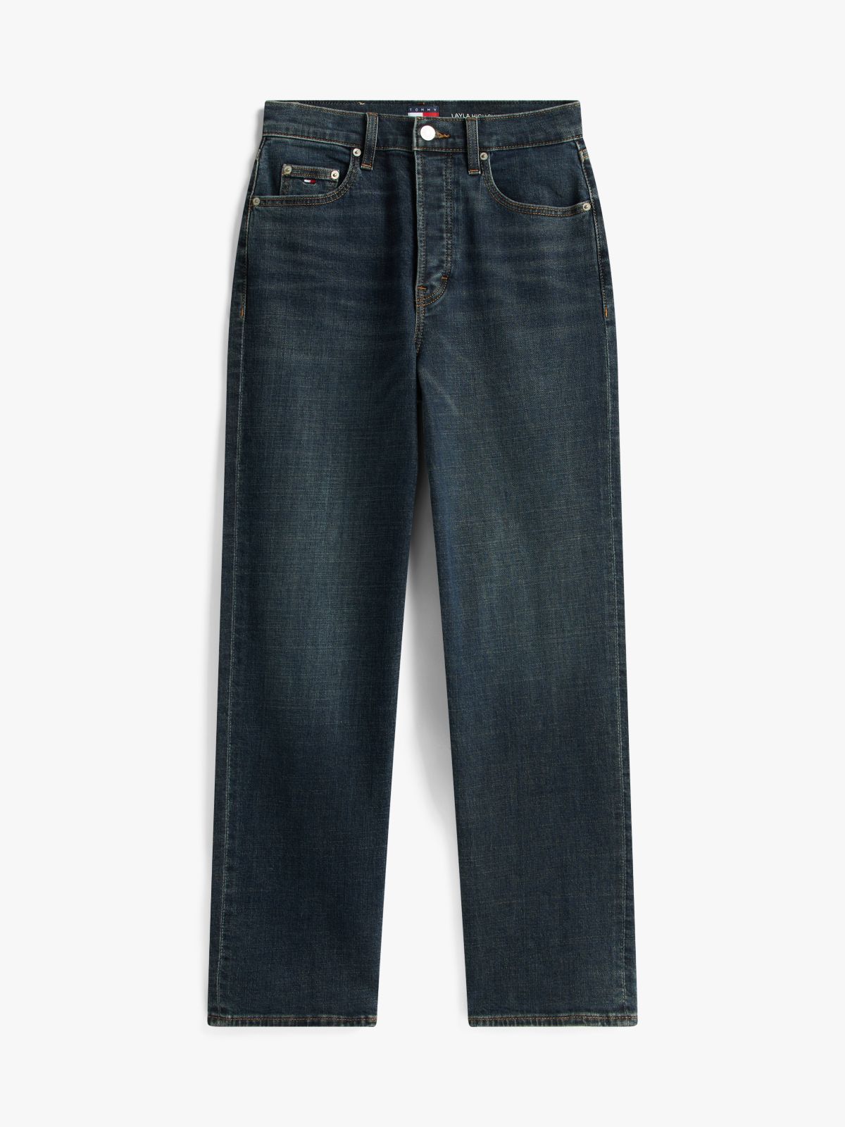 High Rise Slim Straight Jeans — Blue