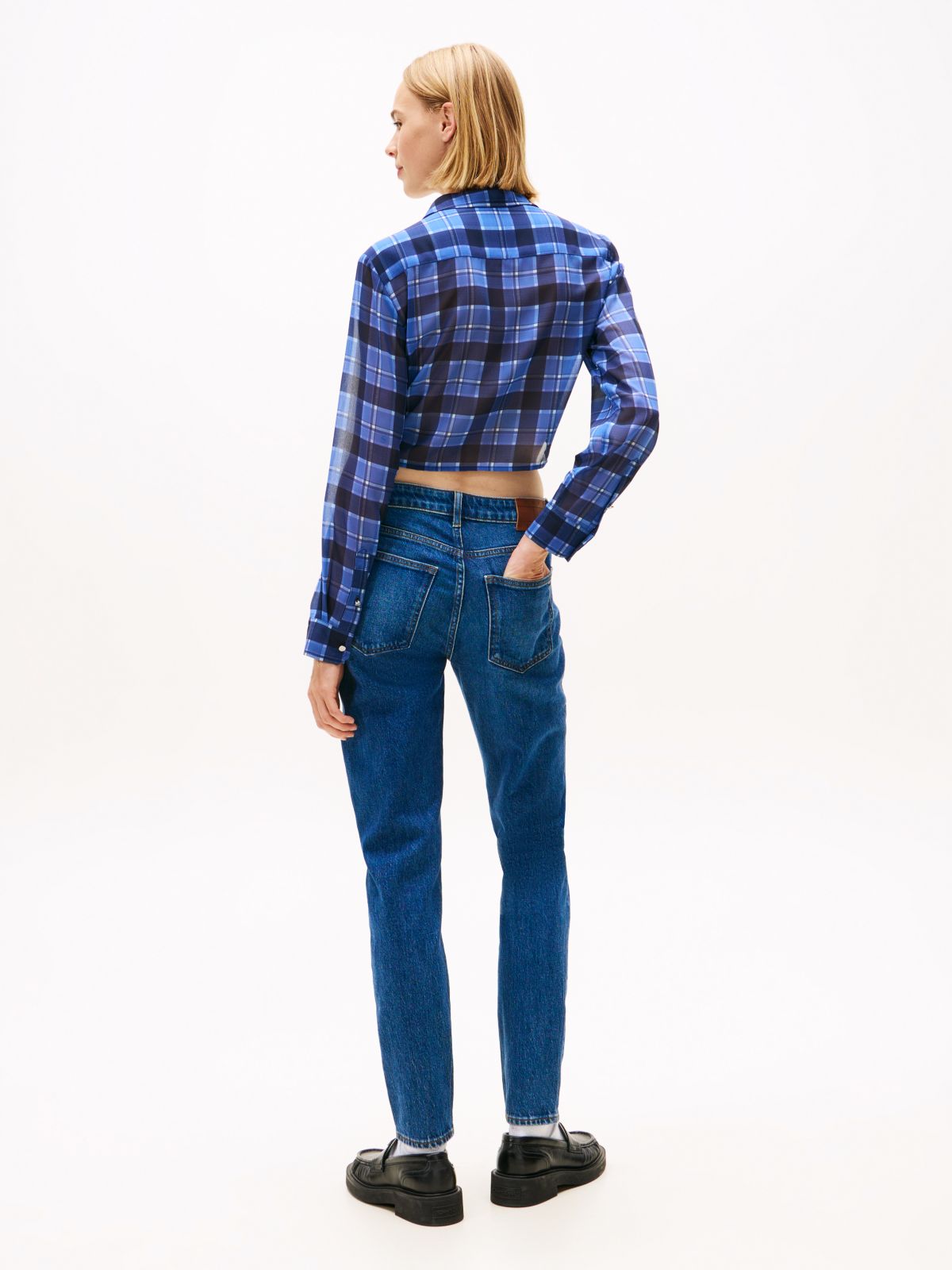 Mid Rise Slim Jeans — Blue