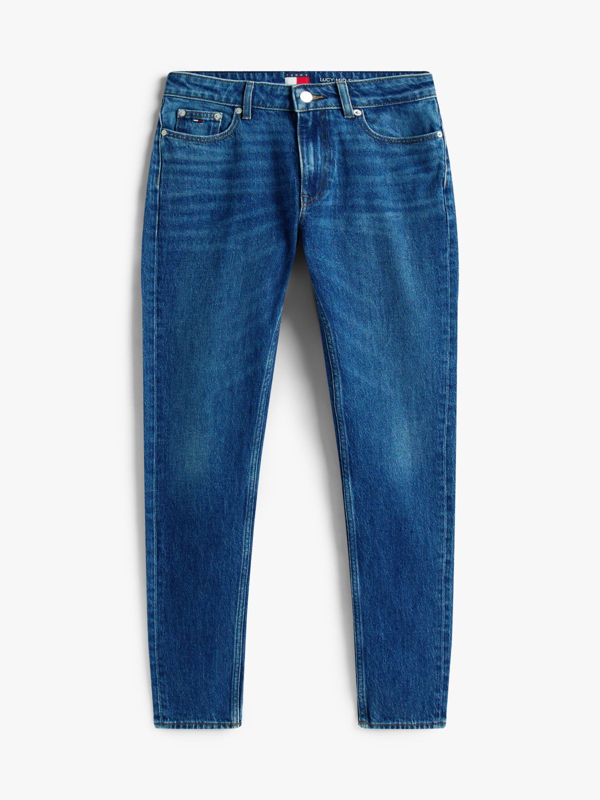 Mid Rise Slim Jeans — Blue