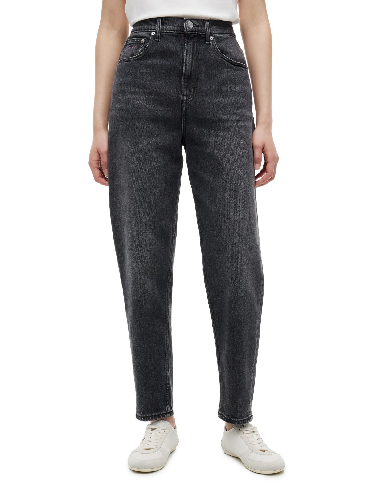 Ultra High Rise Tapered Mom Jeans — Black