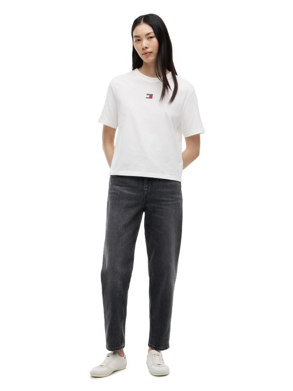 Ultra High Rise Tapered Mom Jeans — Black