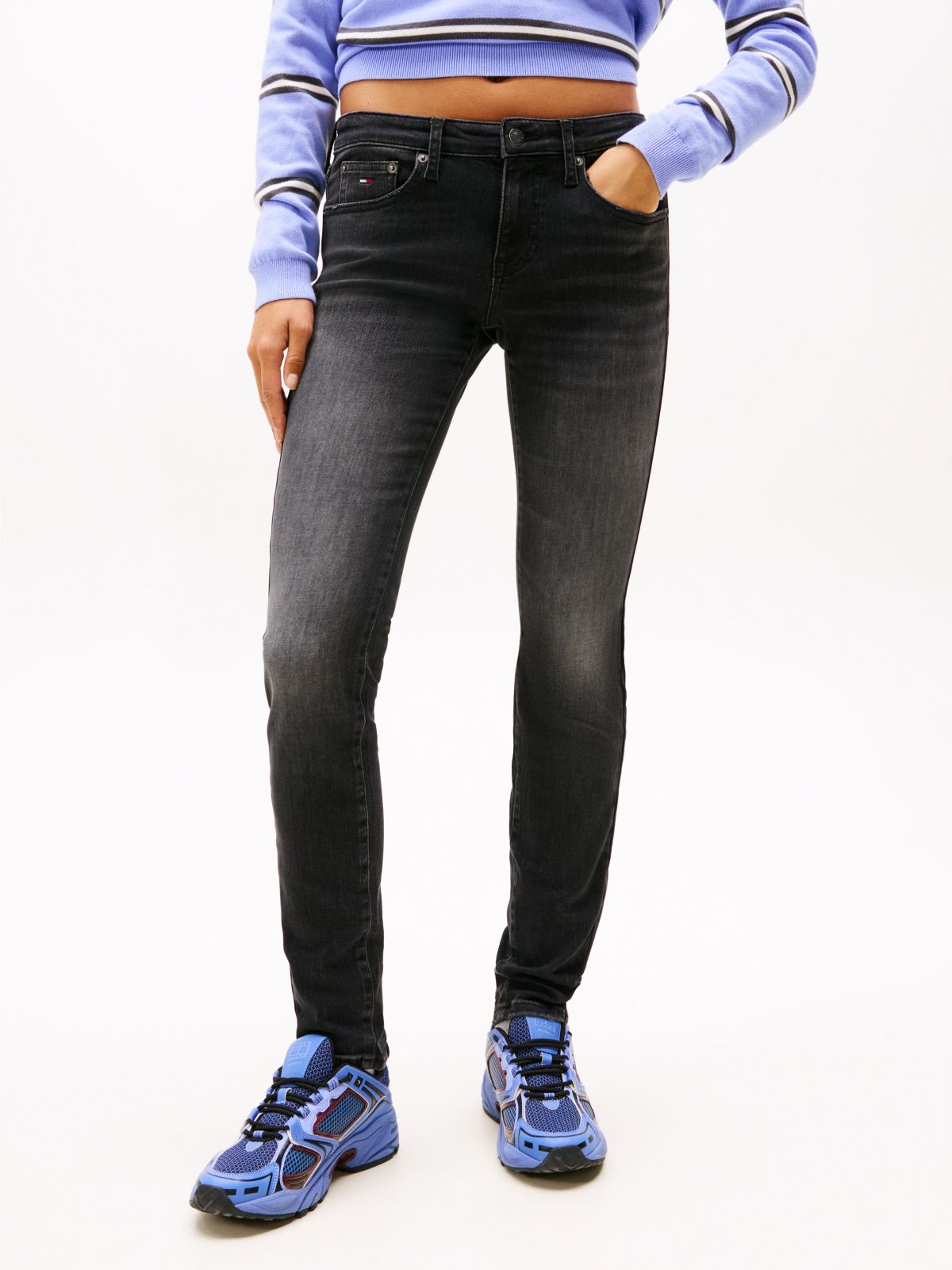 Low Rise Skinny Jeans — Black