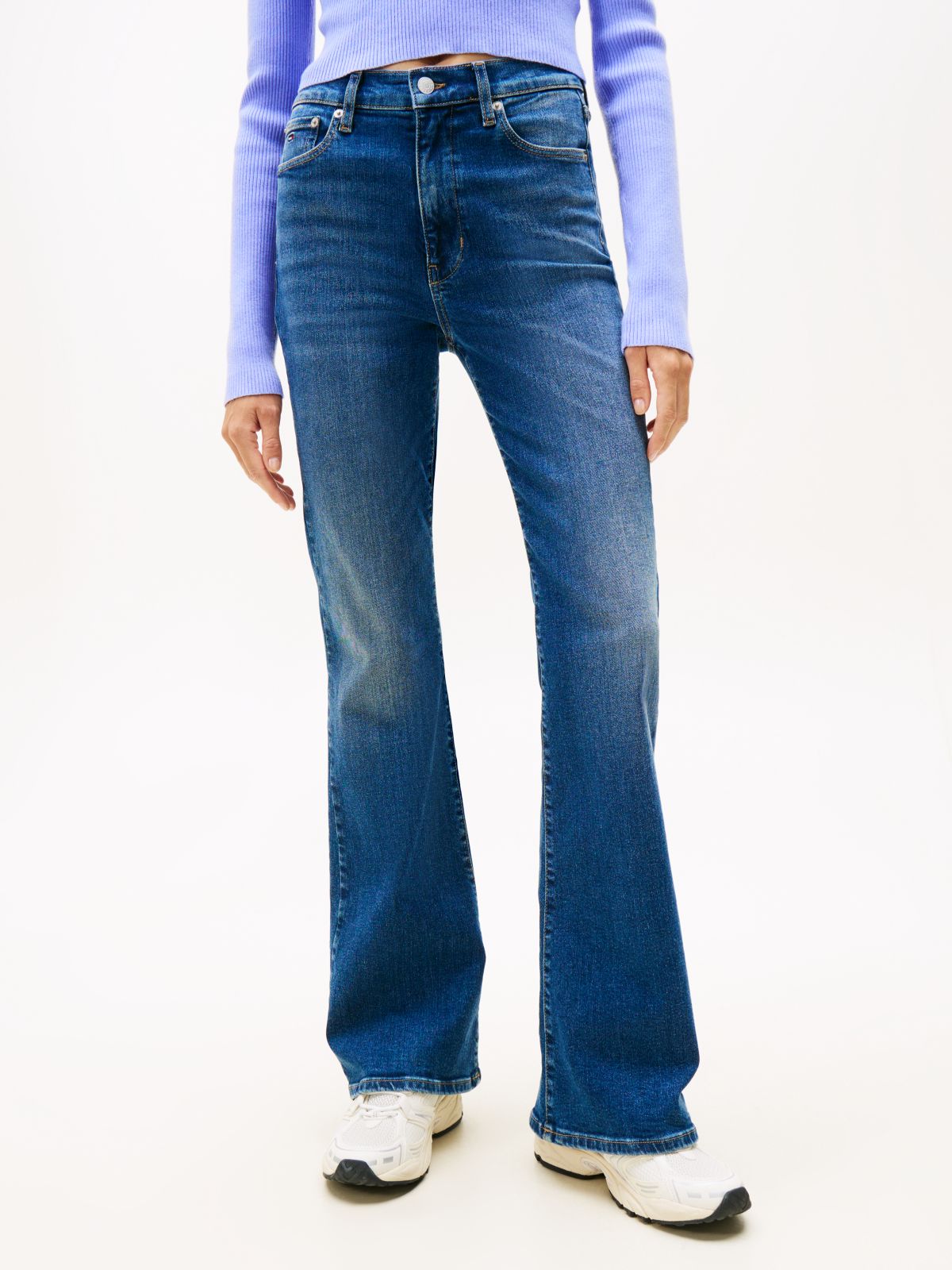 Sylvia High Rise Skinny Flared Jeans — Blue