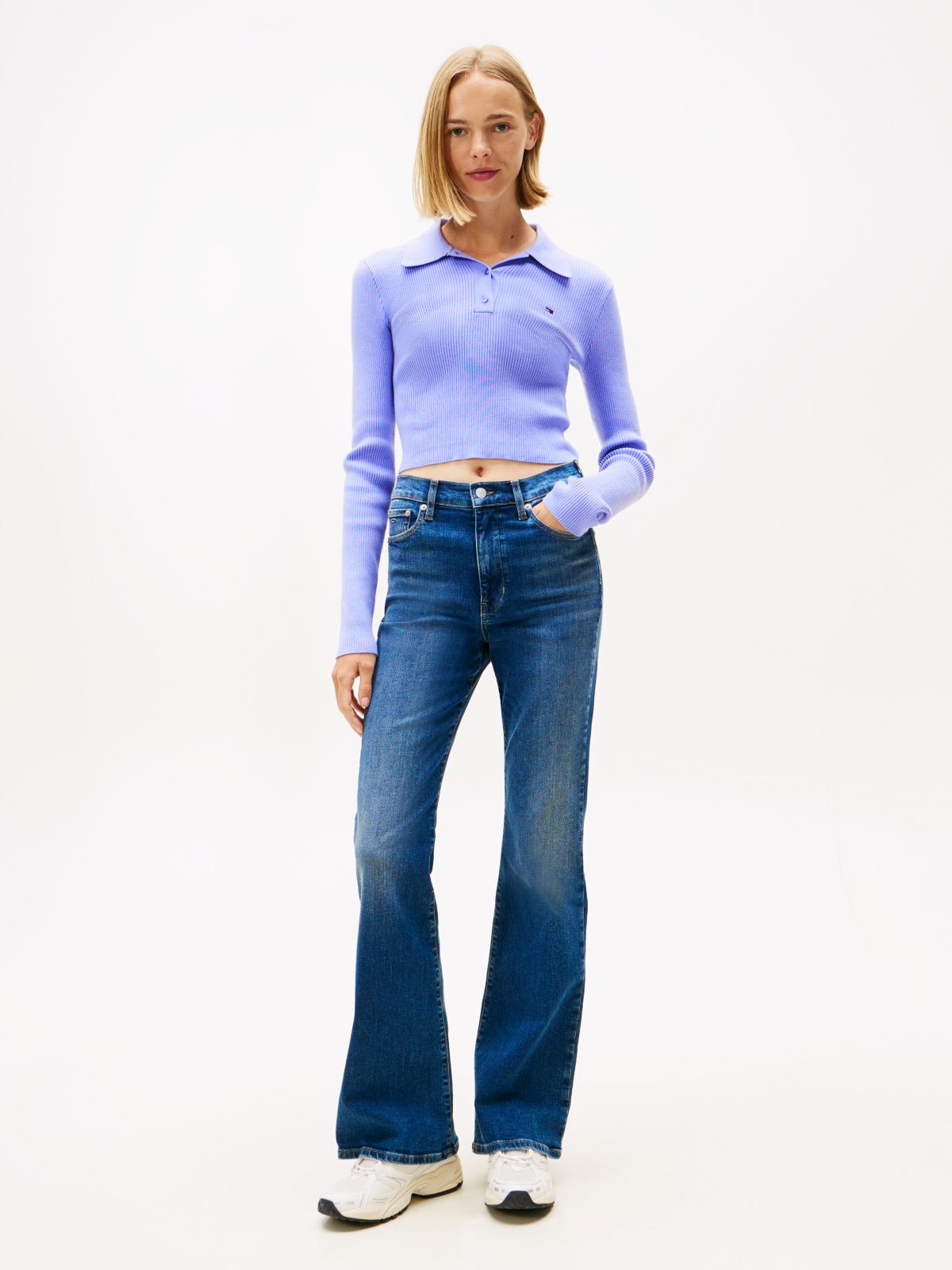 Sylvia High Rise Skinny Flared Jeans — Blue
