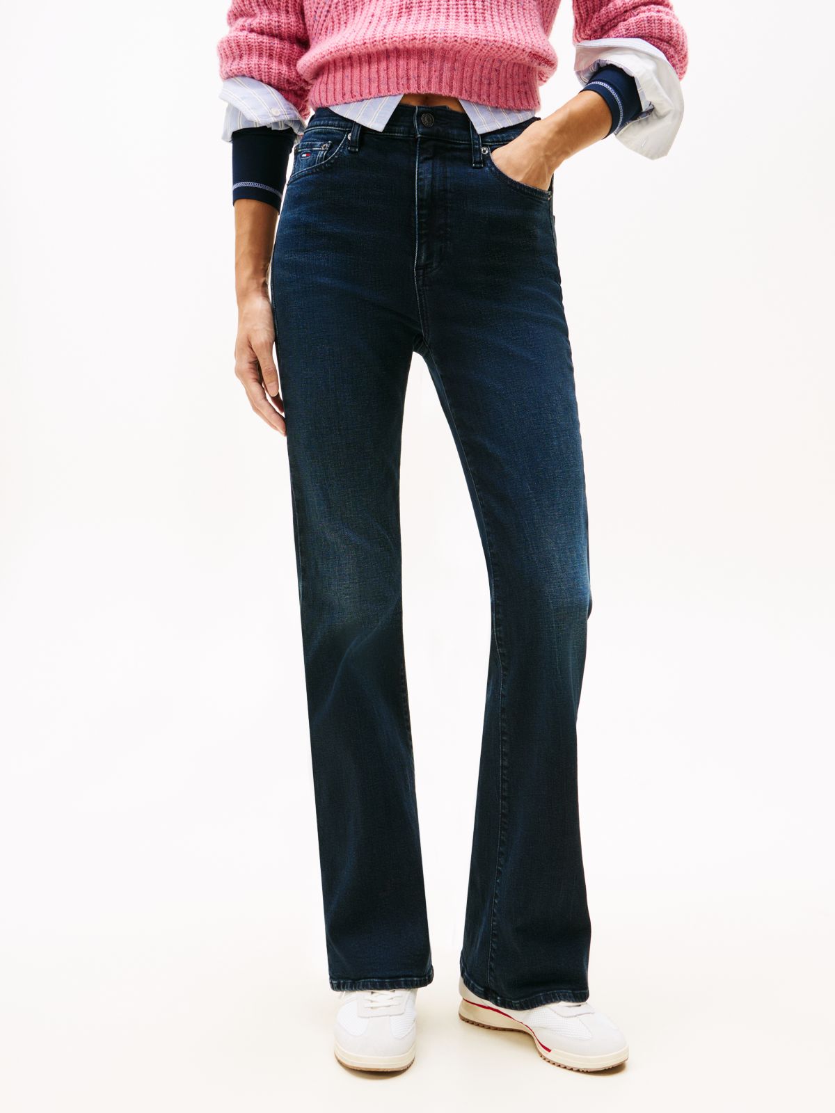Sylvia High Rise Skinny Flared Jeans — Blue