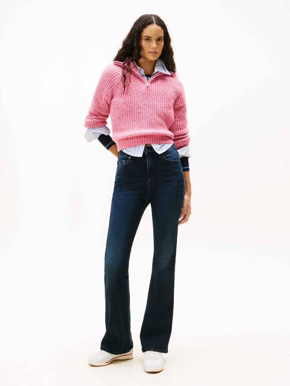 Sylvia High Rise Skinny Flared Jeans — Blue
