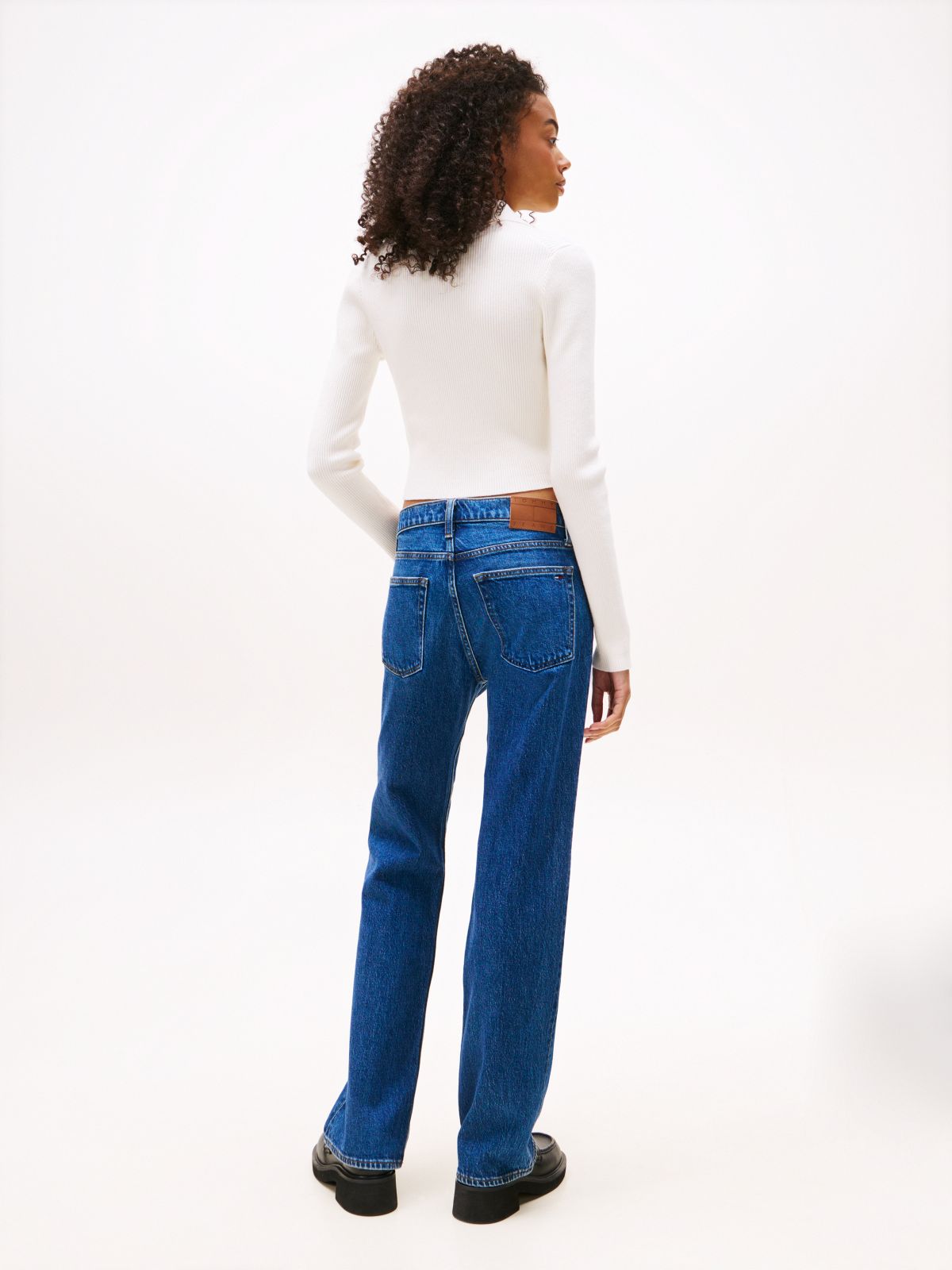 Long Sleeve Slim Polo Jumper — White