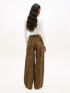 Leopard Print Loose Wide Leg Jeans — Multi 4