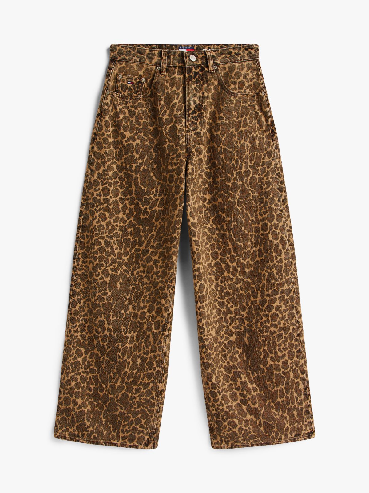 Leopard Print Loose Wide Leg Jeans — Multi
