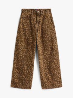 Leopard Print Loose Wide Leg Jeans — Multi 5