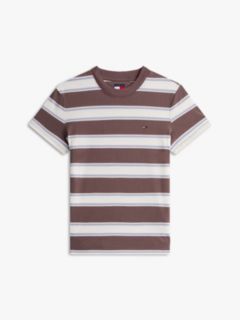 Flag Embroidery Jersey Crew Neck T-Shirt — Brown 5