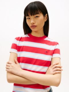 Flag Embroidery Jersey Crew Neck T-Shirt — Red 2