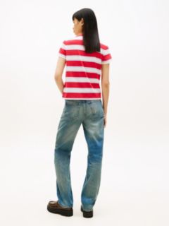Flag Embroidery Jersey Crew Neck T-Shirt — Red 4